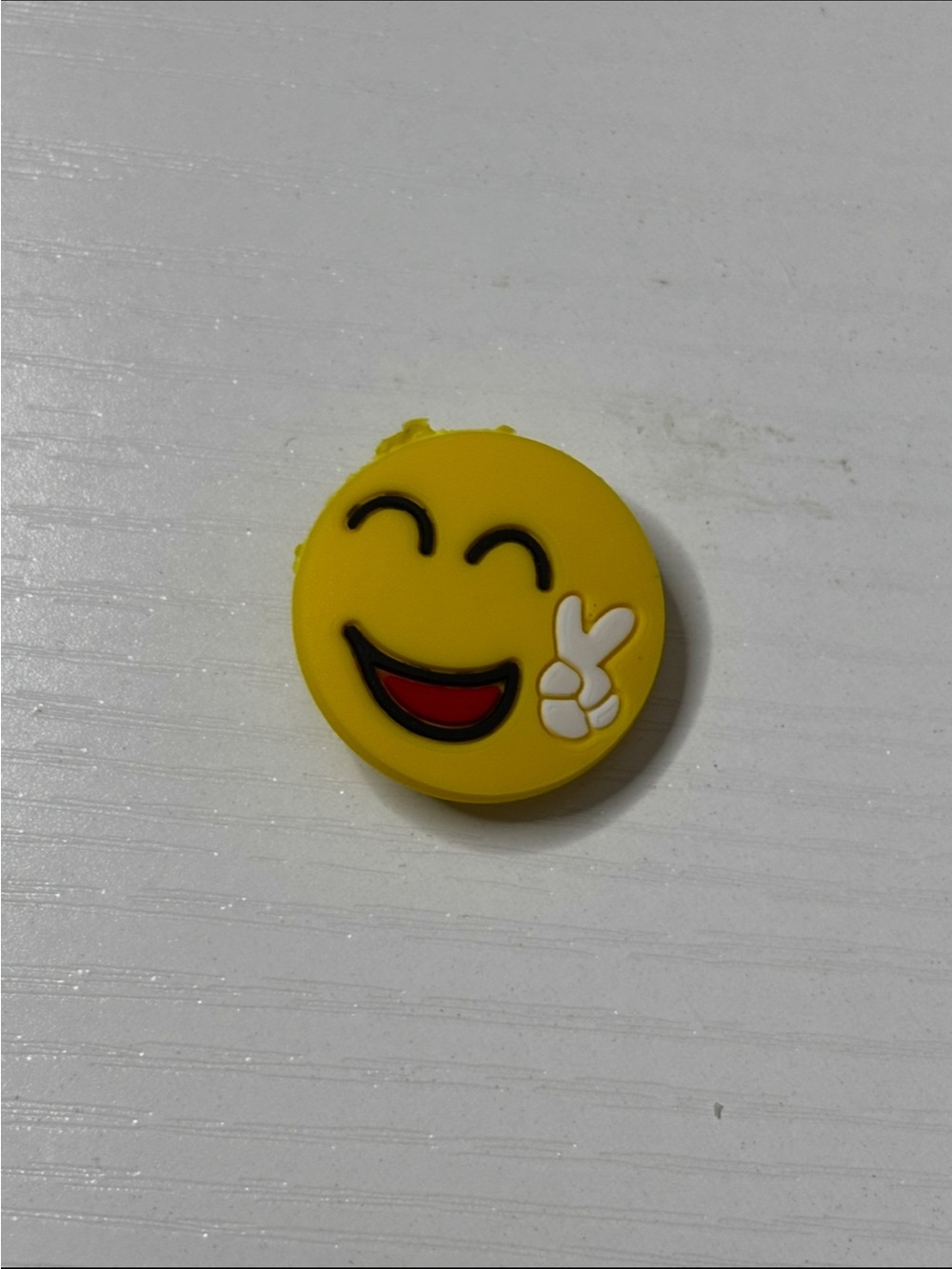Yellow Peace Sign Emoji Shoe Charm